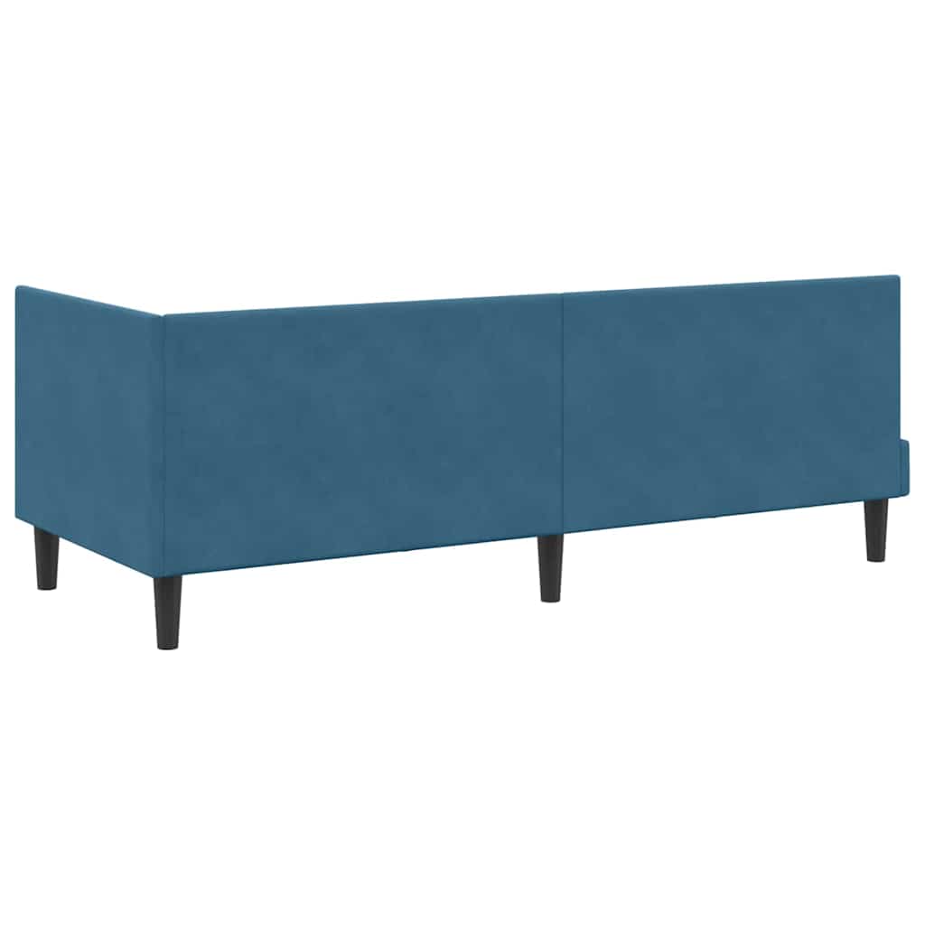 Hoekbedframe met hoofdeinde Blauw 80 cm x 200 cm Fluweel is nu te koop bij PeponiXL, paradijselijk wonen!
