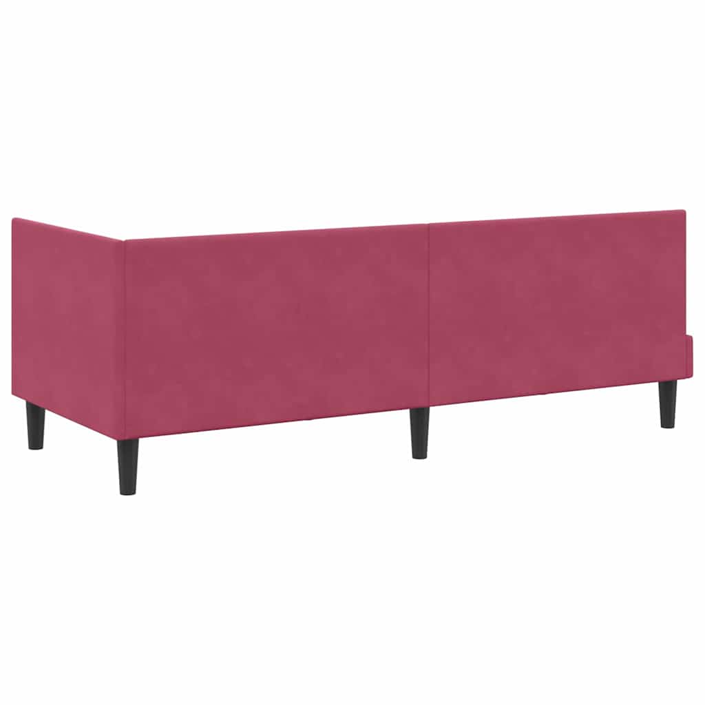 Hoekbedframe met hoofdeinde Wijnrood 80 cm x 200 cm Fluweel is nu te koop bij PeponiXL, paradijselijk wonen!