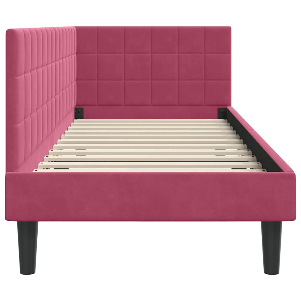 Hoekbedframe met hoofdeinde Wijnrood 80 cm x 200 cm Fluweel is nu te koop bij PeponiXL, paradijselijk wonen!