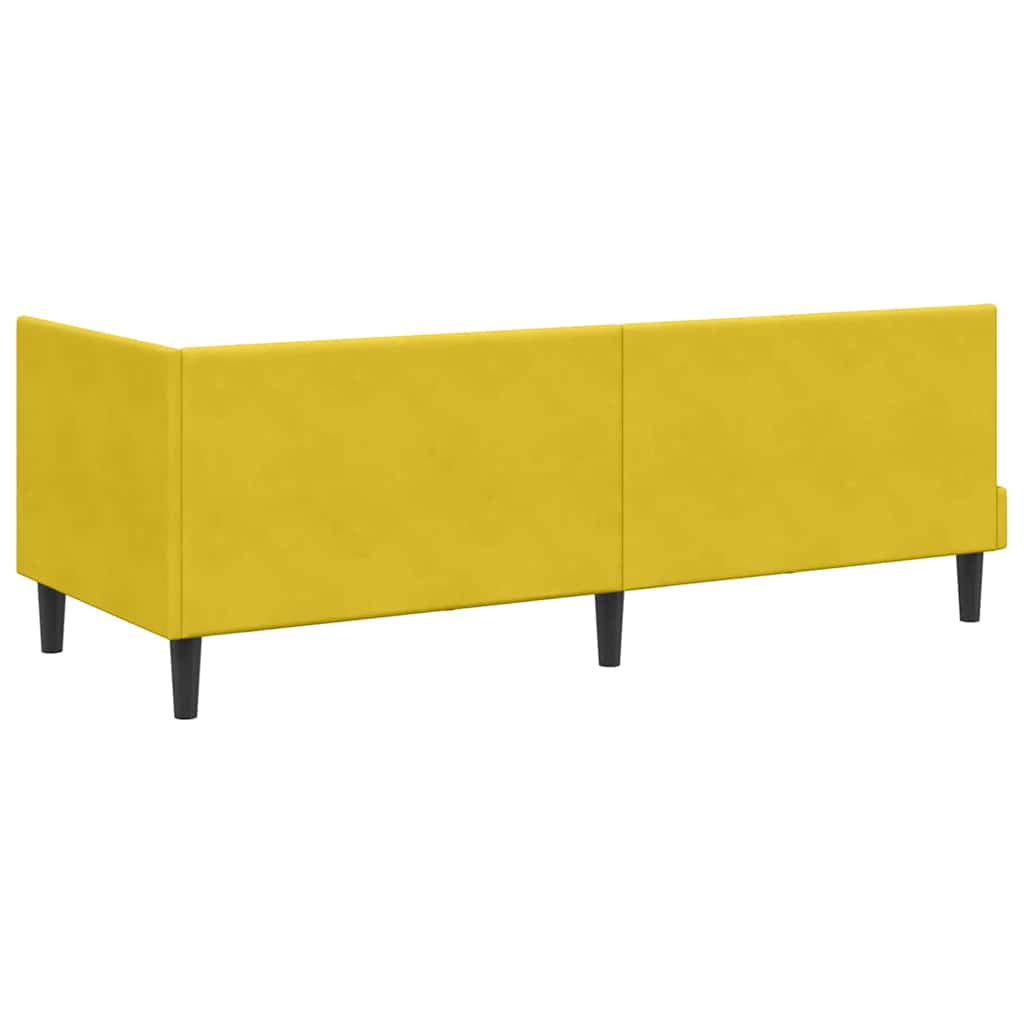 Hoekbedframe met hoofdeinde Geel 80 cm x 200 cm Fluweel is nu te koop bij PeponiXL, paradijselijk wonen!