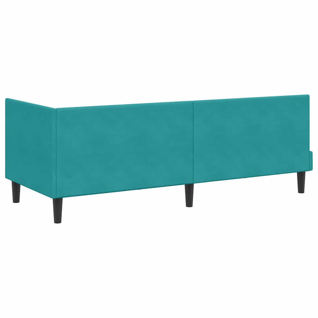 Hoekbedframe met hoofdeinde Turquoise 80 cm x 200 cm Fluweel is nu te koop bij PeponiXL, paradijselijk wonen!