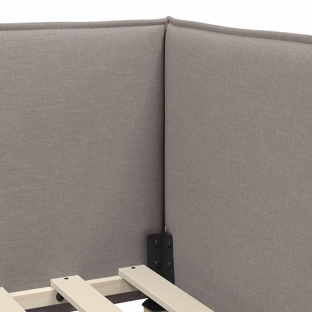 Hoekbedframe met hoofdeinde Taupe 80 x 200 cm Stof is nu te koop bij PeponiXL, paradijselijk wonen!