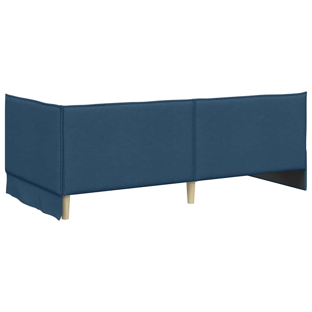 Hoekbedframe met hoofdeinde Blauw 100 x 200 cm Stof is nu te koop bij PeponiXL, paradijselijk wonen!