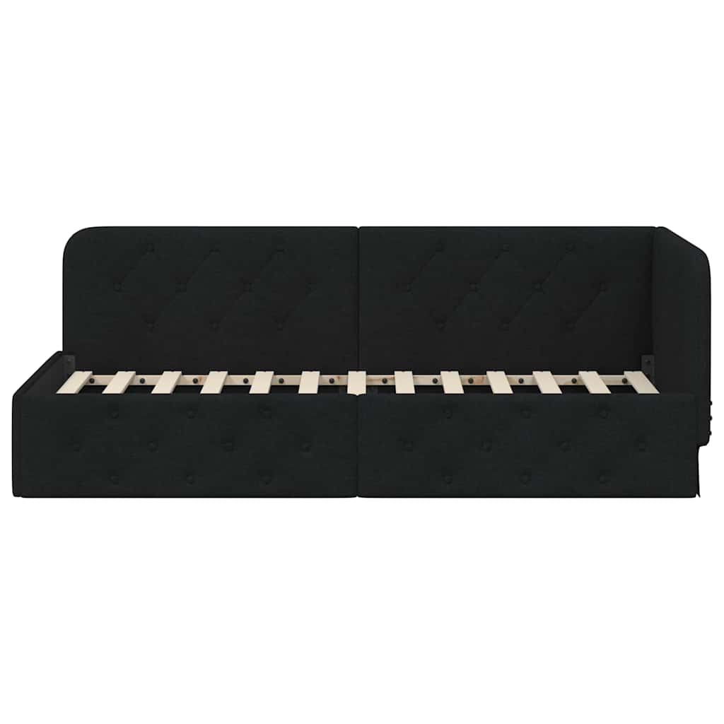 Hoekbedframe Zwart 80 x 200 cm Stof is nu te koop bij PeponiXL, paradijselijk wonen!