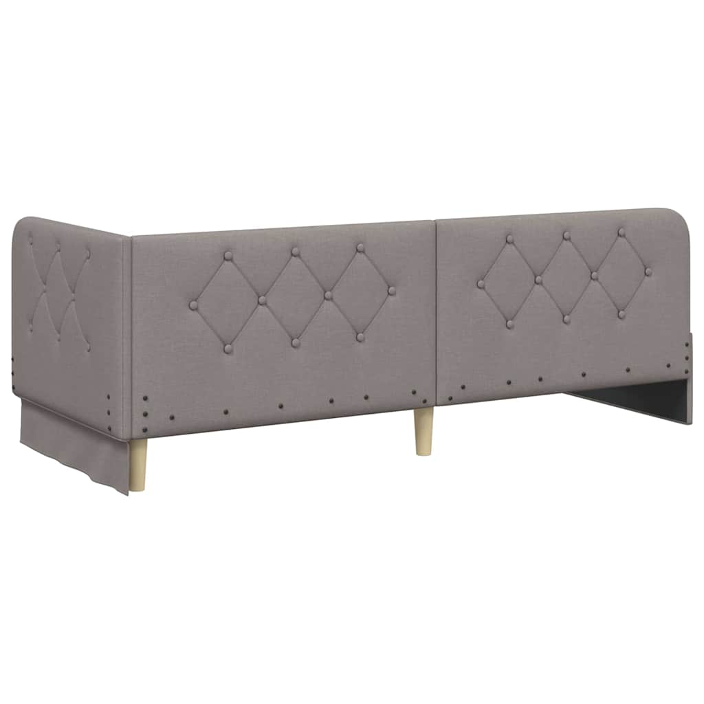 Hoekbedframe Taupe 80 x 200 cm Stof is nu te koop bij PeponiXL, paradijselijk wonen!
