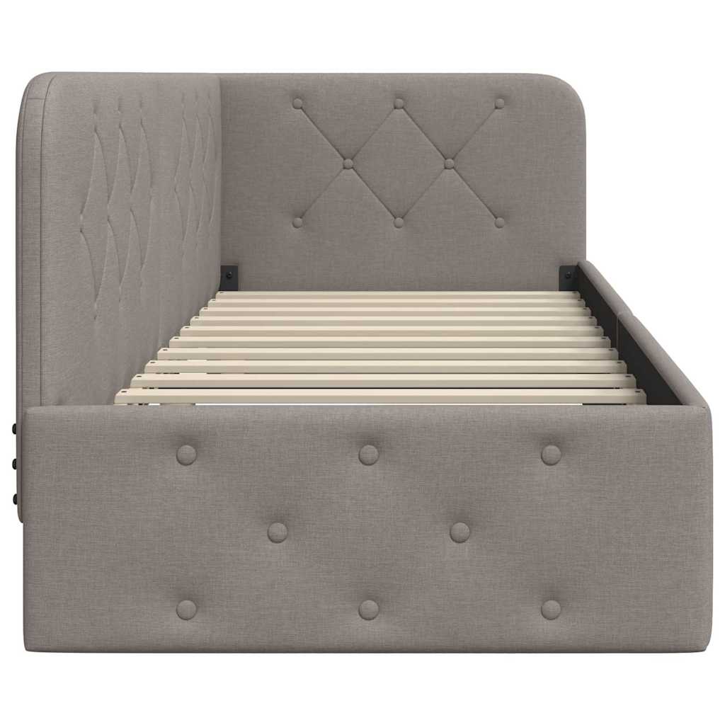 Hoekbedframe Taupe 80 x 200 cm Stof is nu te koop bij PeponiXL, paradijselijk wonen!