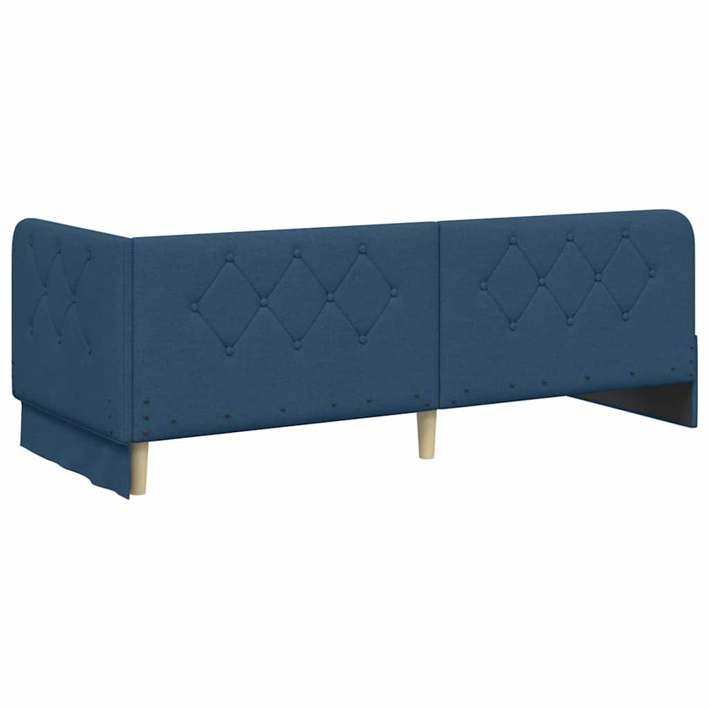 Hoekbedframe met hoofdeinde Blauw 80 x 200 cm Stof is nu te koop bij PeponiXL, paradijselijk wonen!
