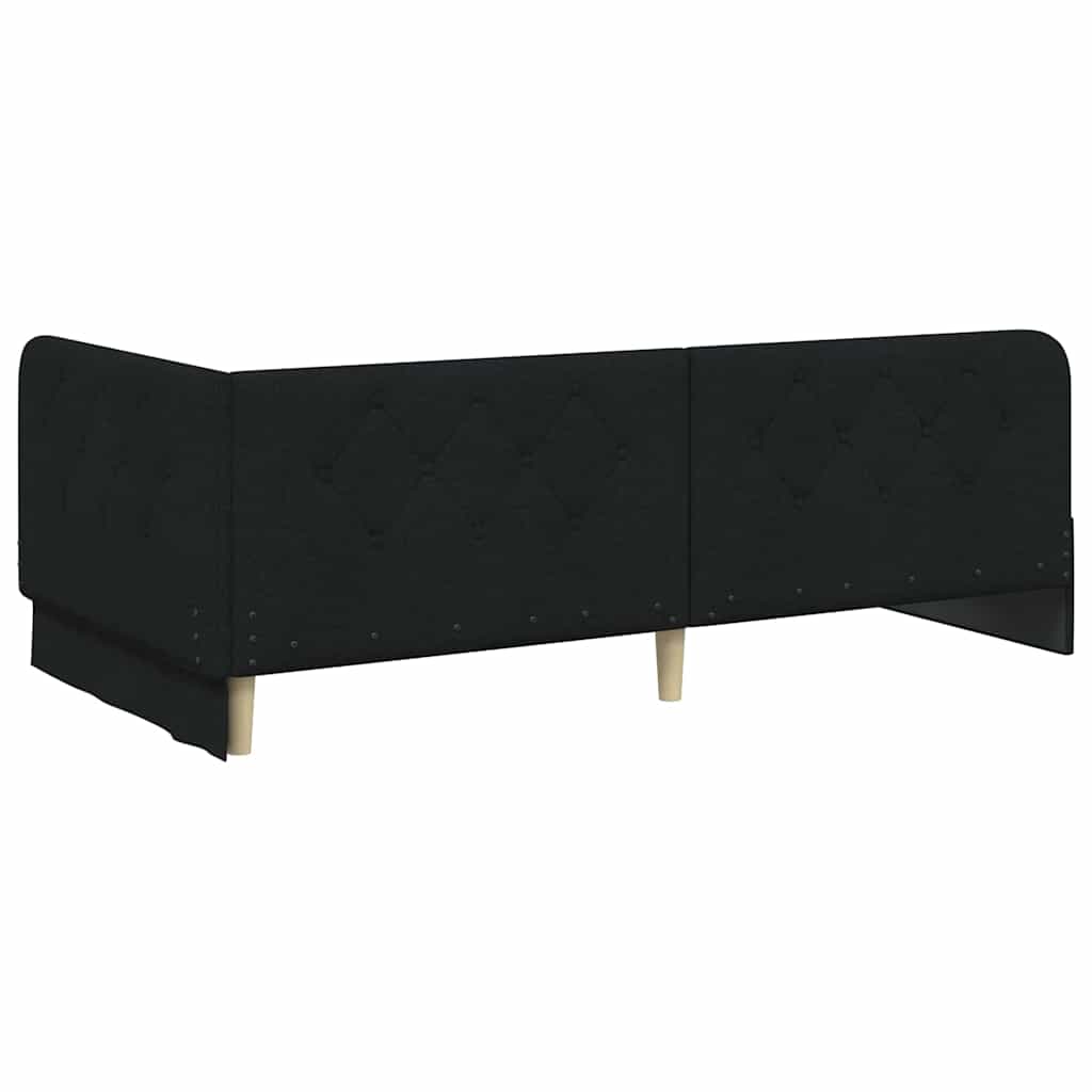 Hoekbedframe Zwart 90 x 190 cm Stof is nu te koop bij PeponiXL, paradijselijk wonen!