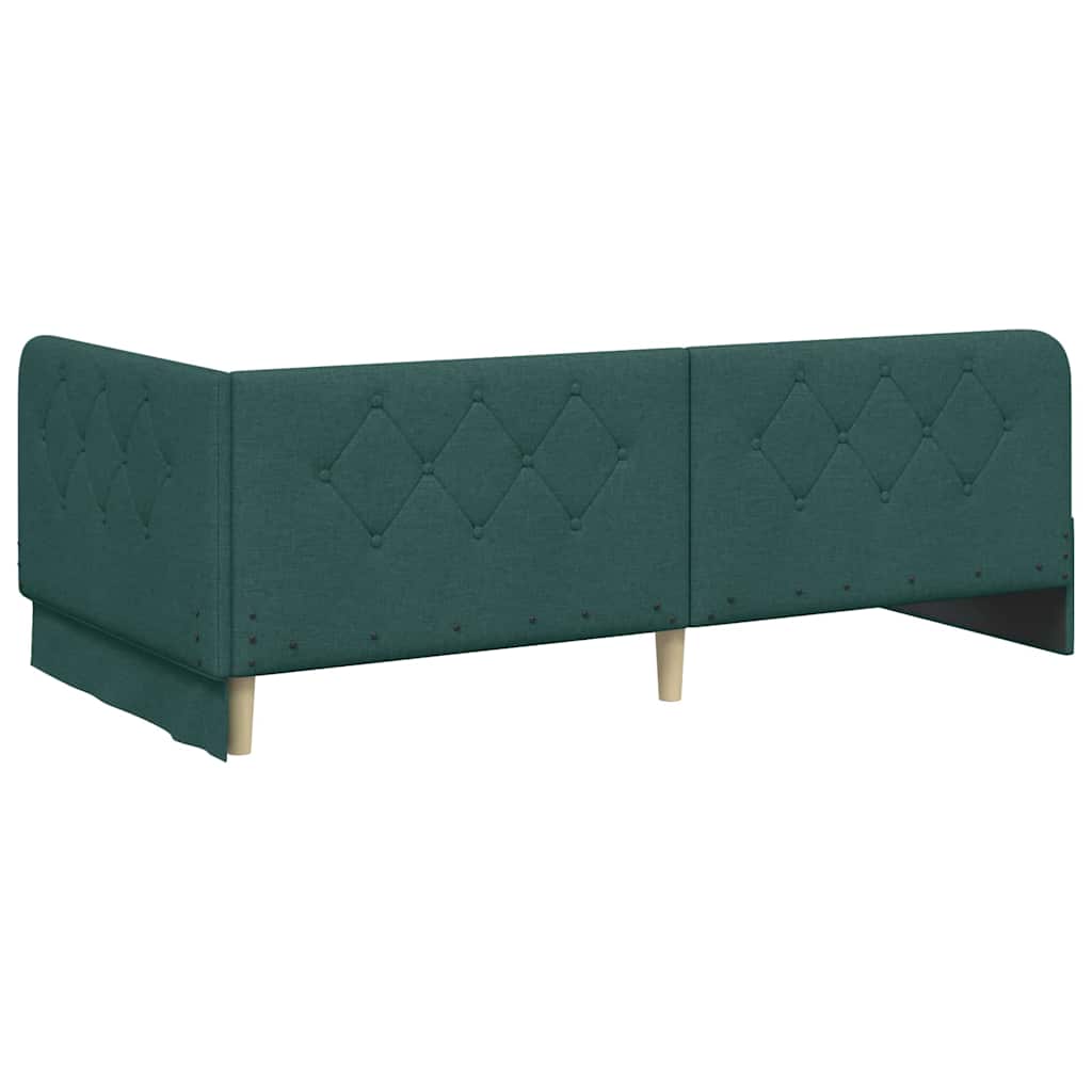 Hoekbedframe Donkergroen 90 x 190 cm Stof is nu te koop bij PeponiXL, paradijselijk wonen!