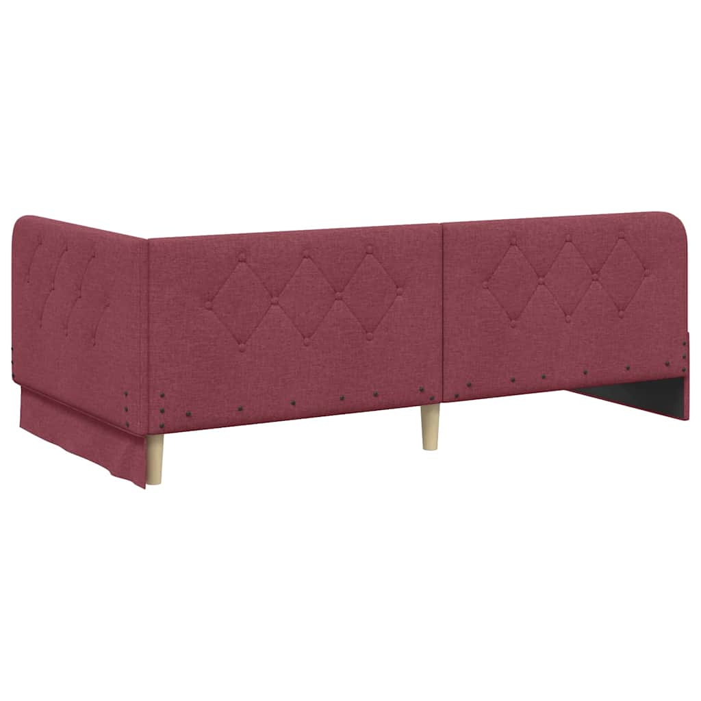 Hoekbedframe Wijnrood 100 x 200 cm Stof is nu te koop bij PeponiXL, paradijselijk wonen!