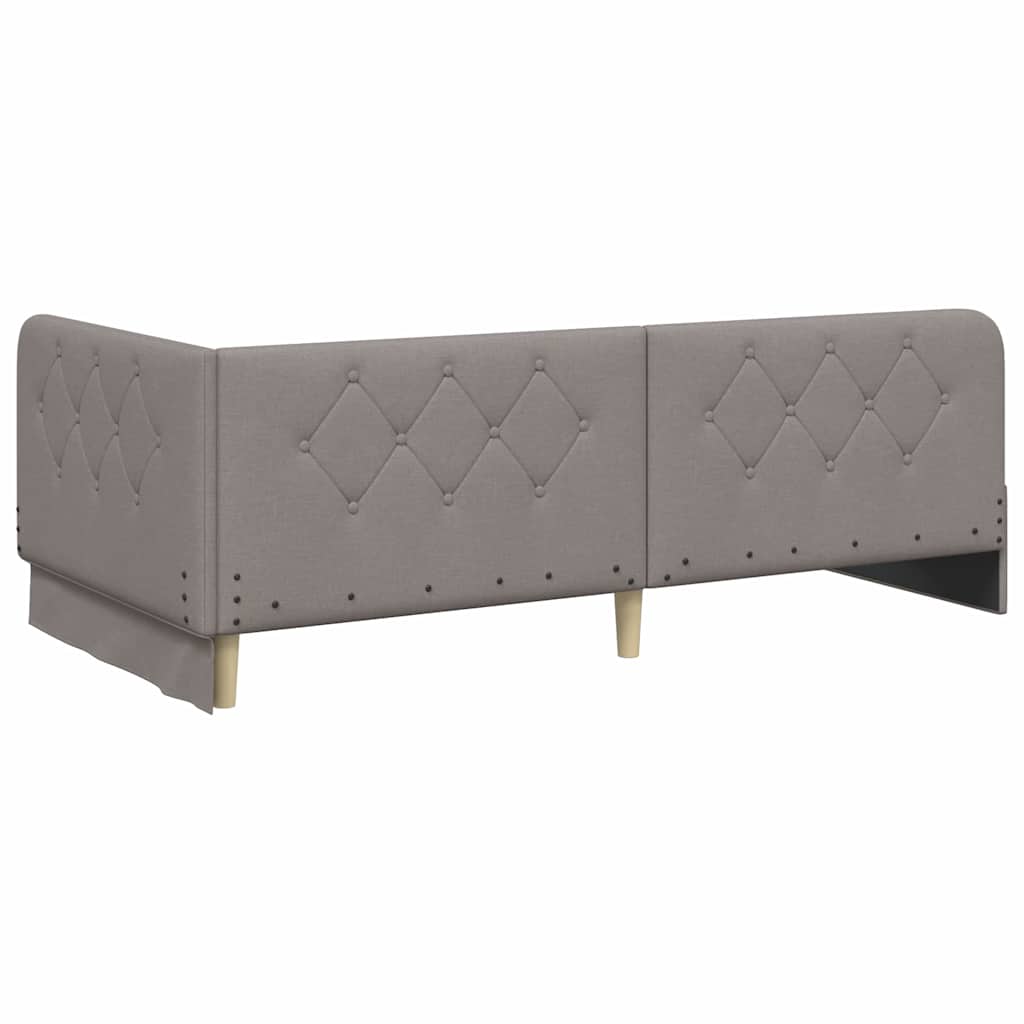 Hoekbedframe Taupe 100 x 200 cm Stof is nu te koop bij PeponiXL, paradijselijk wonen!