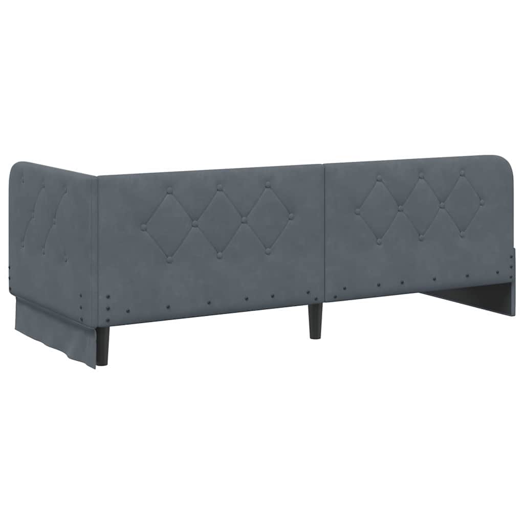 Hoekbedframe Donkergrijs 80 x 200 cm Fluweel is nu te koop bij PeponiXL, paradijselijk wonen!