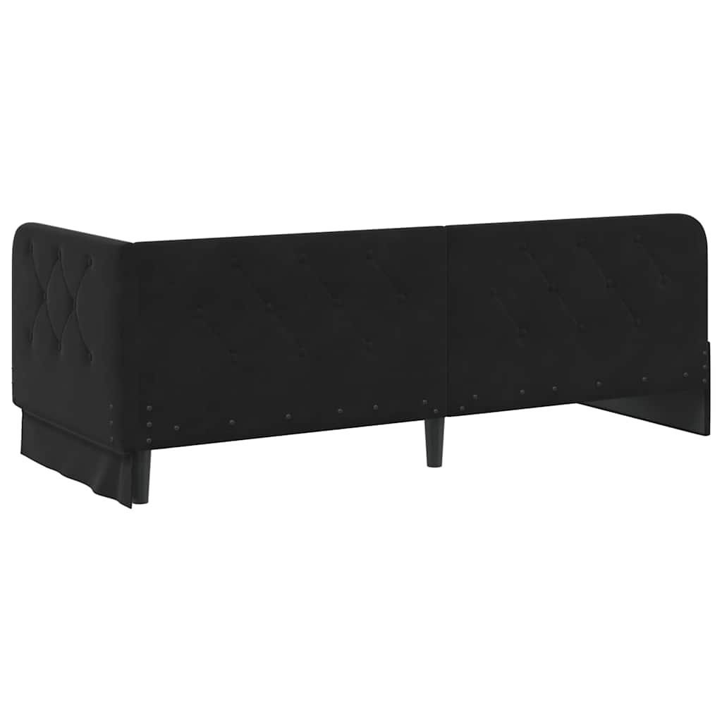 Hoekbedframe Zwart 80 x 200 cm Fluweel is nu te koop bij PeponiXL, paradijselijk wonen!