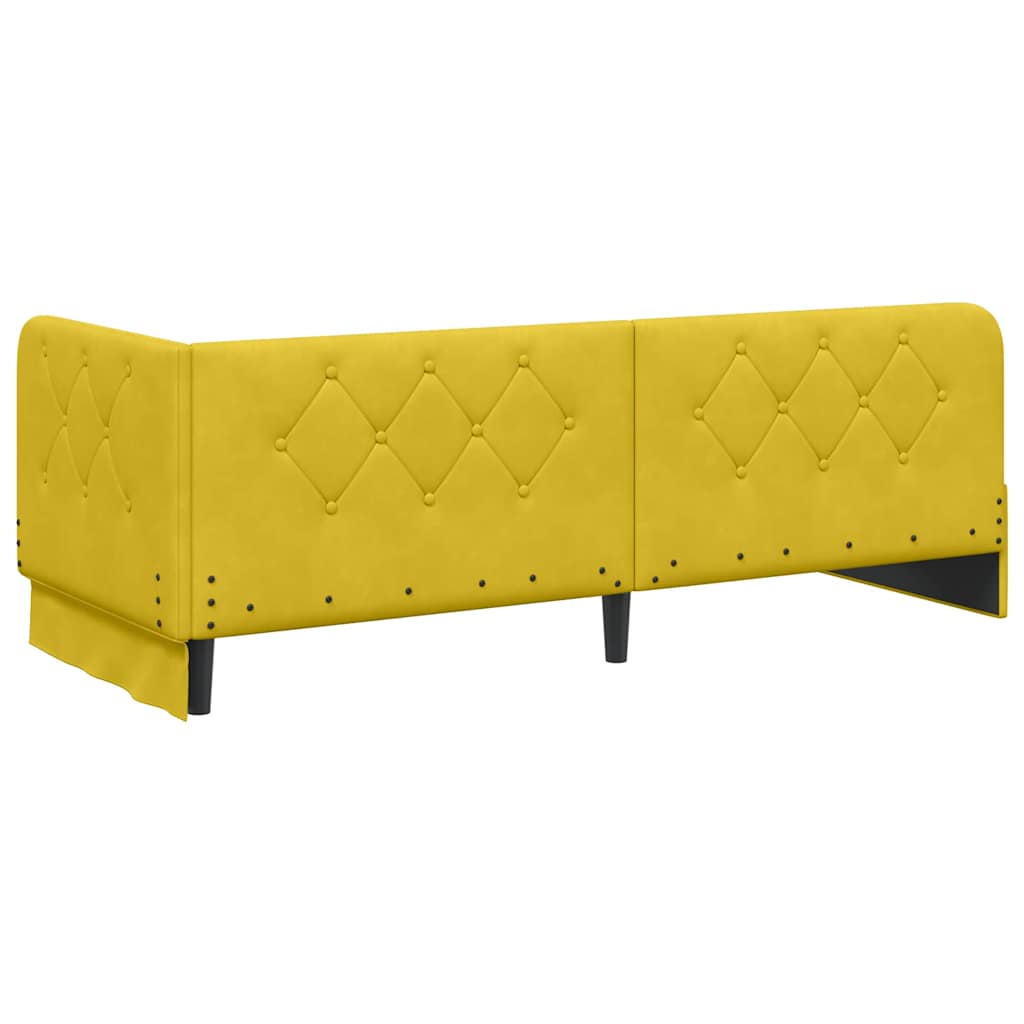 Hoekbedframe Geel 80 x 200 cm Fluweel is nu te koop bij PeponiXL, paradijselijk wonen!