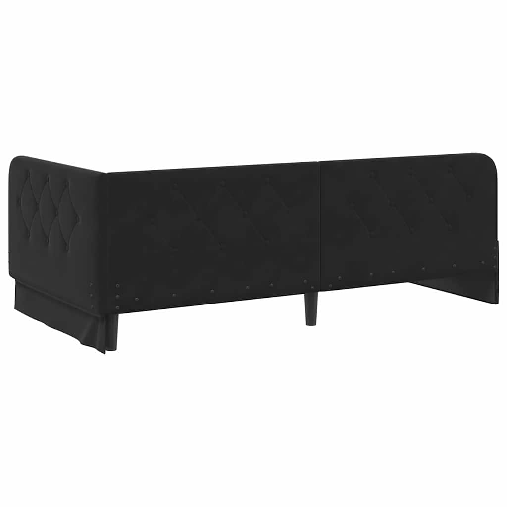 Hoekbedframe Zwart 90 x 190 cm Fluweel is nu te koop bij PeponiXL, paradijselijk wonen!