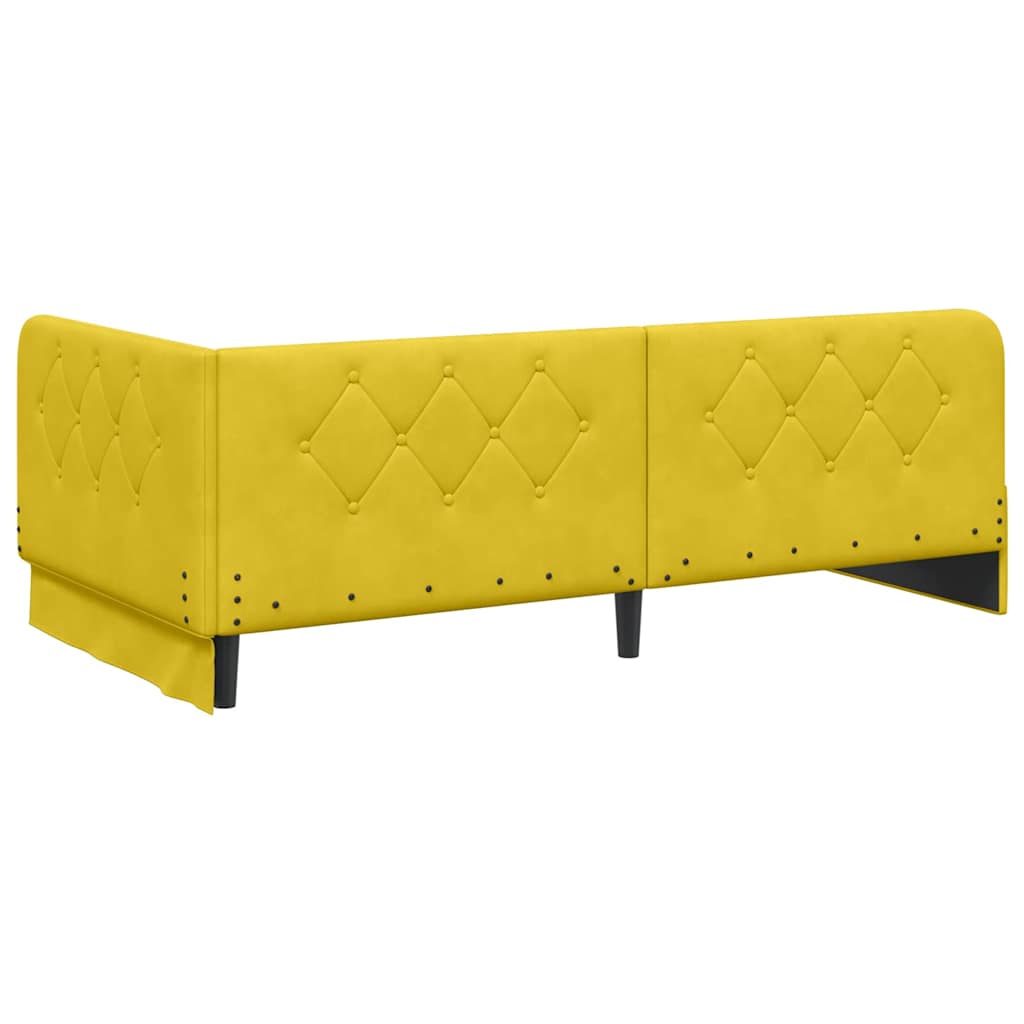 Hoekbedframe Geel 90 x 200 cm Fluweel is nu te koop bij PeponiXL, paradijselijk wonen!