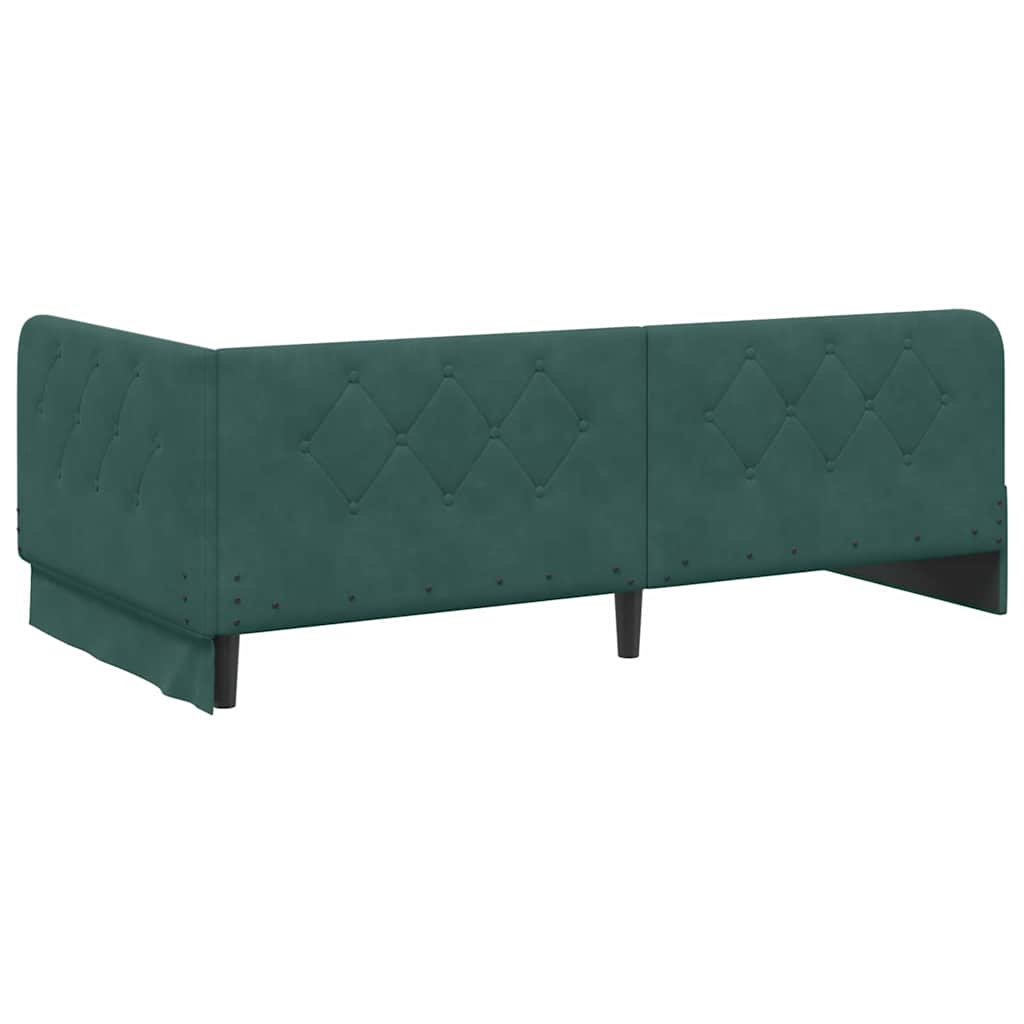 Hoekbedframe Donkergroen 100 x 200 cm Fluweel is nu te koop bij PeponiXL, paradijselijk wonen!