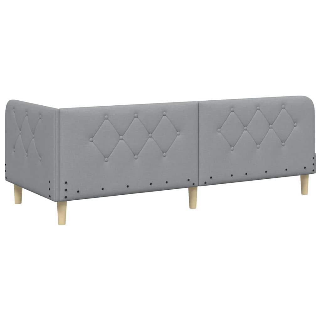Hoekbedframe Lichtgrijs 80 x 200 cm Stof is nu te koop bij PeponiXL, paradijselijk wonen!