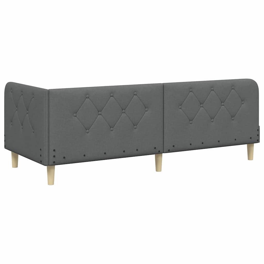 Hoekbedframe Donkergrijs 80 x 200 cm Stof is nu te koop bij PeponiXL, paradijselijk wonen!