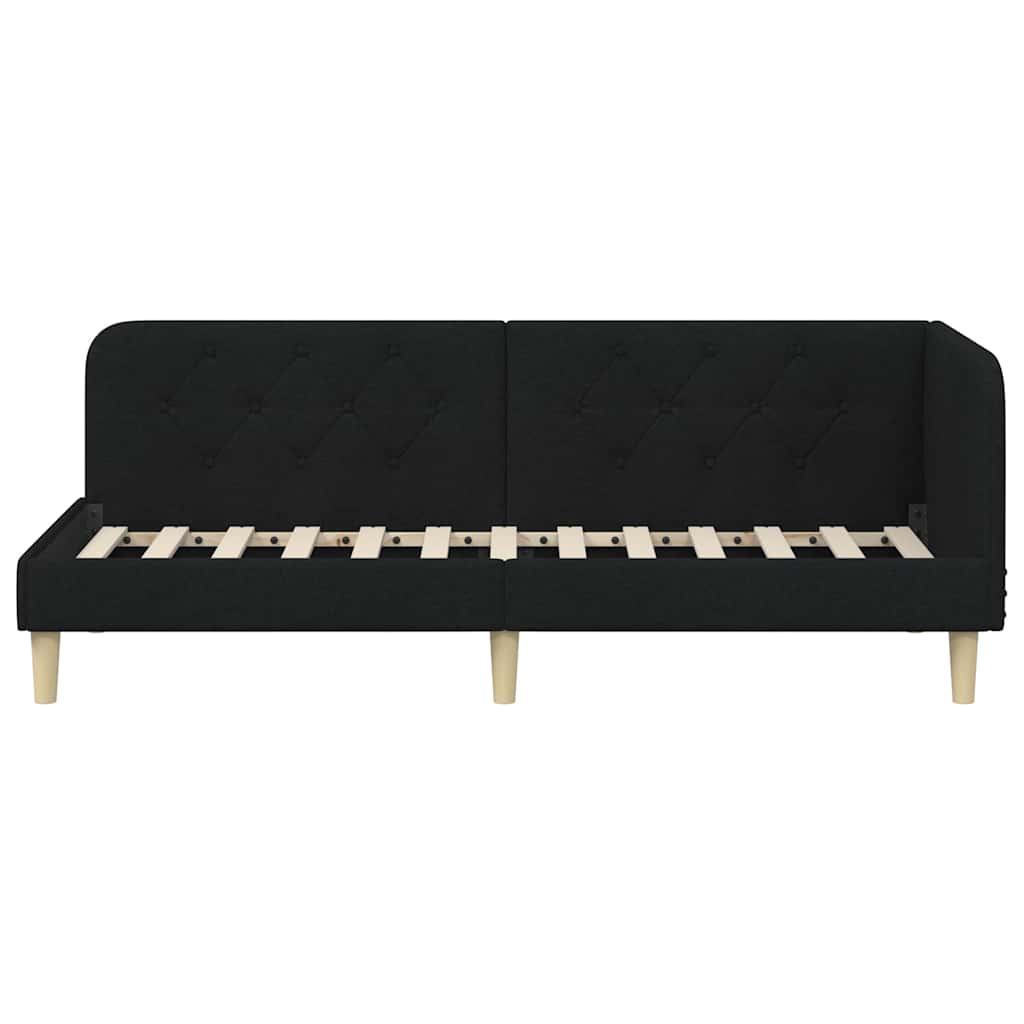 Hoekbedframe Zwart 80 x 200 cm Stof is nu te koop bij PeponiXL, paradijselijk wonen!