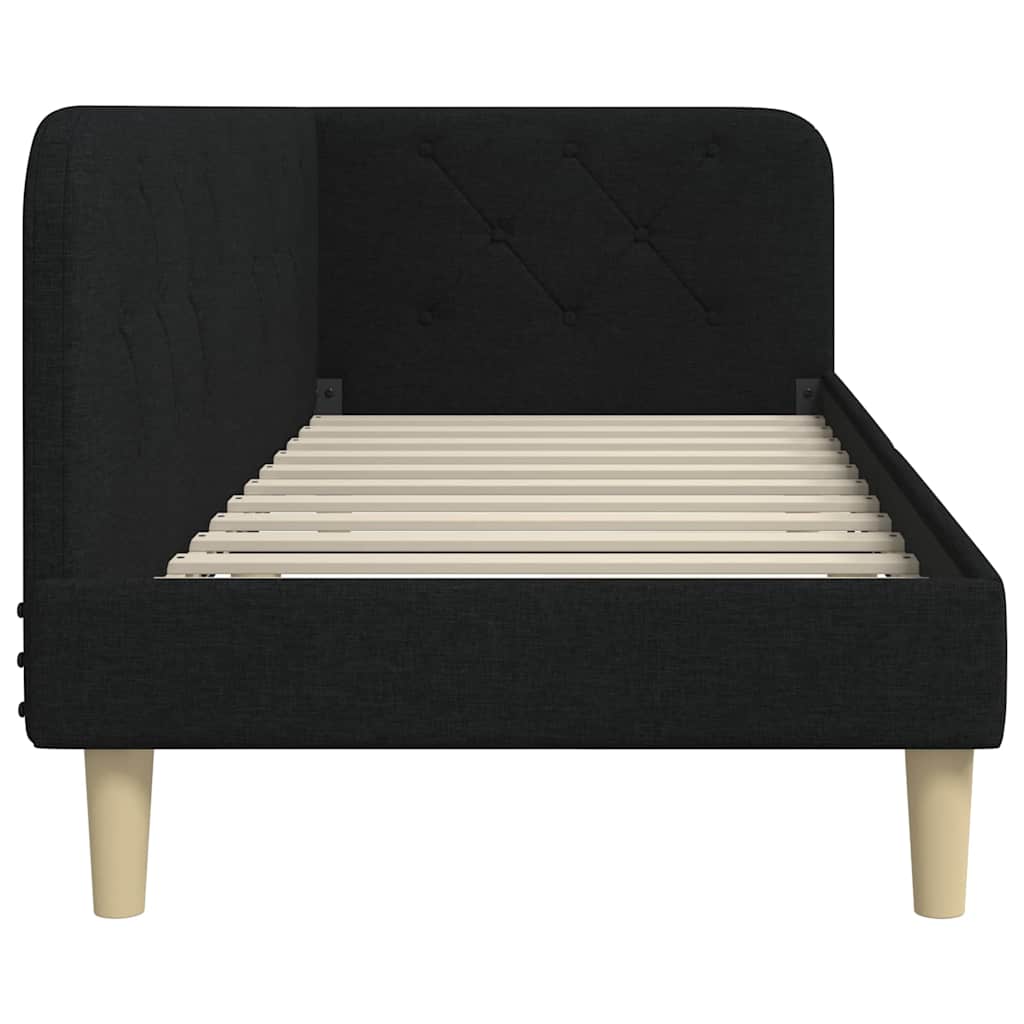Hoekbedframe Zwart 80 x 200 cm Stof is nu te koop bij PeponiXL, paradijselijk wonen!