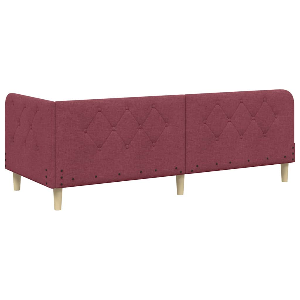 Hoekbedframe Wijnrood 80 x 200 cm Stof is nu te koop bij PeponiXL, paradijselijk wonen!