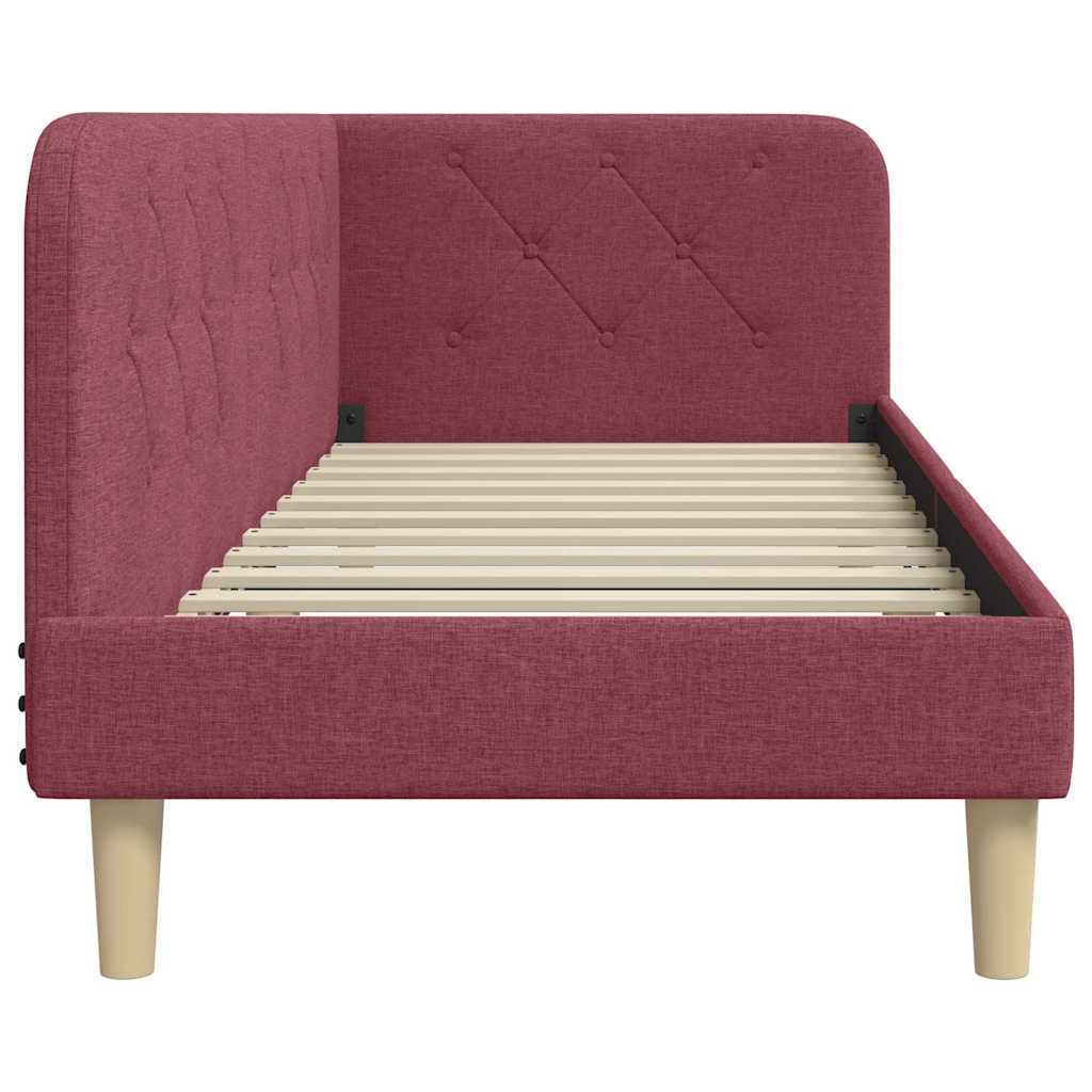 Hoekbedframe Wijnrood 80 x 200 cm Stof is nu te koop bij PeponiXL, paradijselijk wonen!