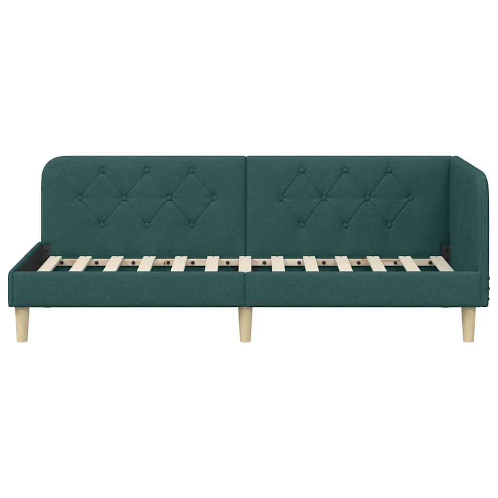 Hoekbedframe Donkergroen 80 x 200 cm Stof is nu te koop bij PeponiXL, paradijselijk wonen!