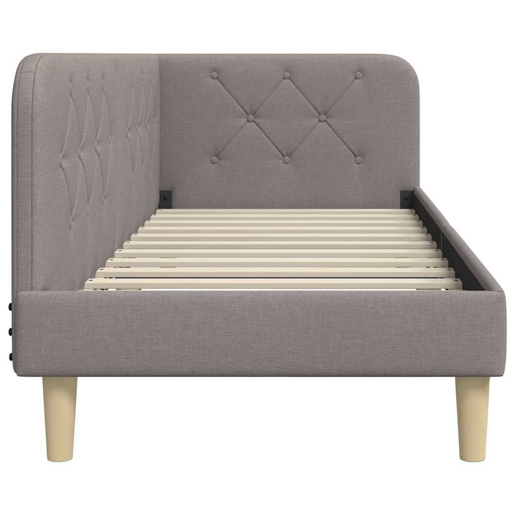 Hoekbedframe Taupe 80 x 200 cm Stof is nu te koop bij PeponiXL, paradijselijk wonen!