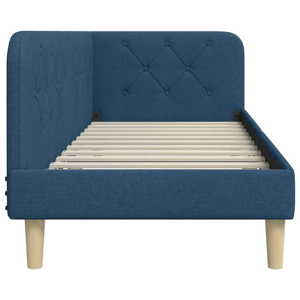 Hoekbedframe Blauw 80 x 200 cm Stof is nu te koop bij PeponiXL, paradijselijk wonen!