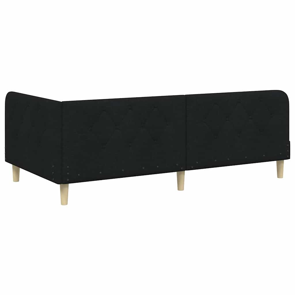 Hoekbedframe Zwart 90 x 190 cm Stof is nu te koop bij PeponiXL, paradijselijk wonen!