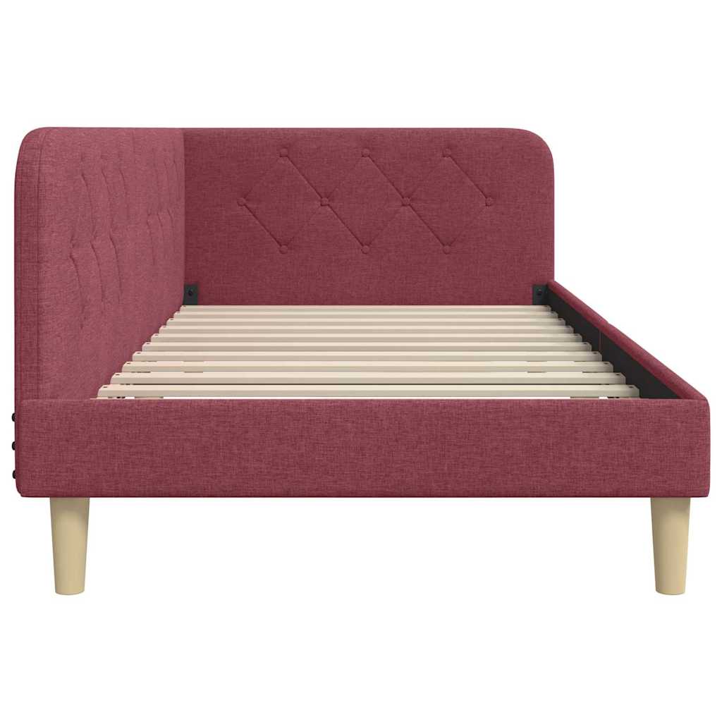 Hoekbedframe Wijnrood 100 x 200 cm Stof is nu te koop bij PeponiXL, paradijselijk wonen!