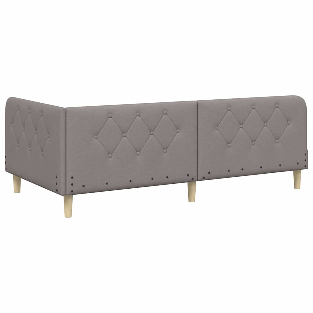 Hoekbedframe Taupe 100 x 200 cm Stof is nu te koop bij PeponiXL, paradijselijk wonen!