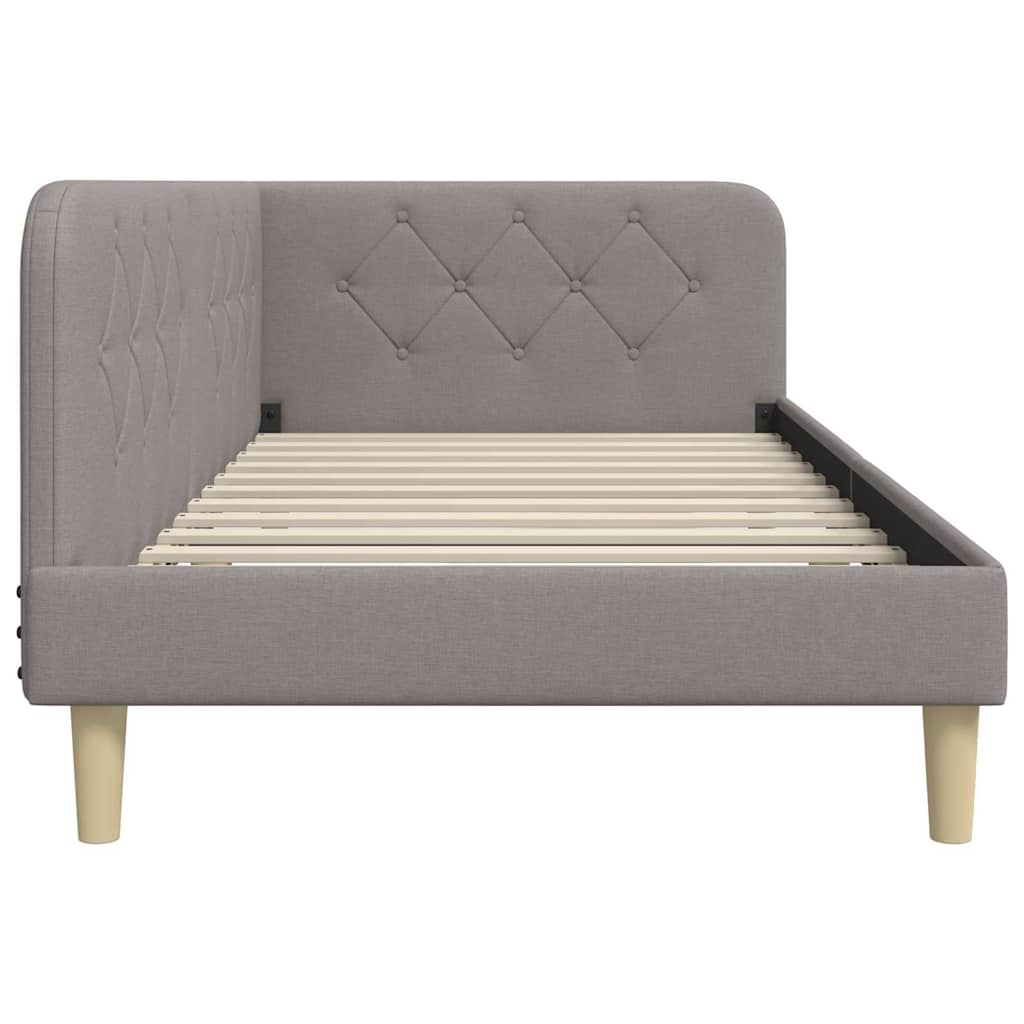 Hoekbedframe Taupe 100 x 200 cm Stof is nu te koop bij PeponiXL, paradijselijk wonen!