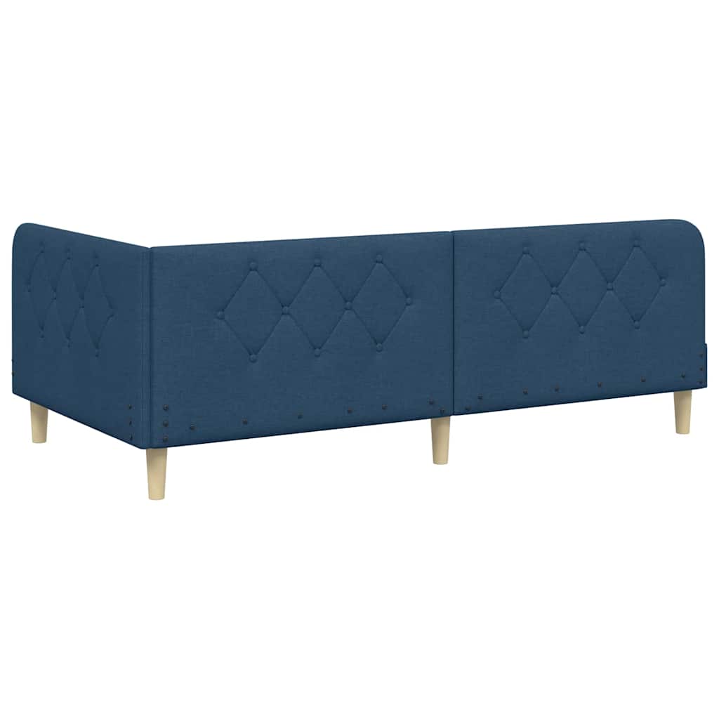 Hoekbedframe Blauw 100 x 200 cm Stof is nu te koop bij PeponiXL, paradijselijk wonen!