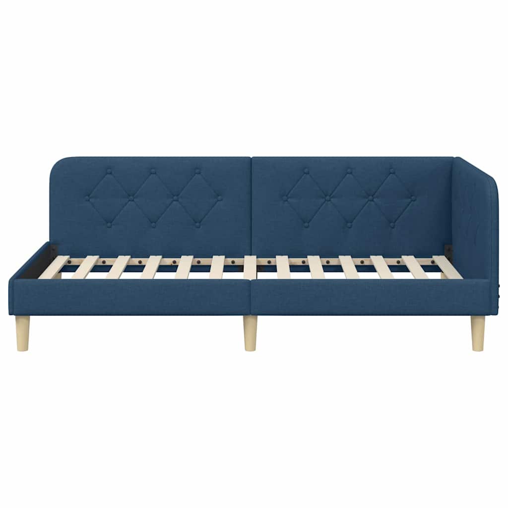 Hoekbedframe Blauw 100 x 200 cm Stof is nu te koop bij PeponiXL, paradijselijk wonen!