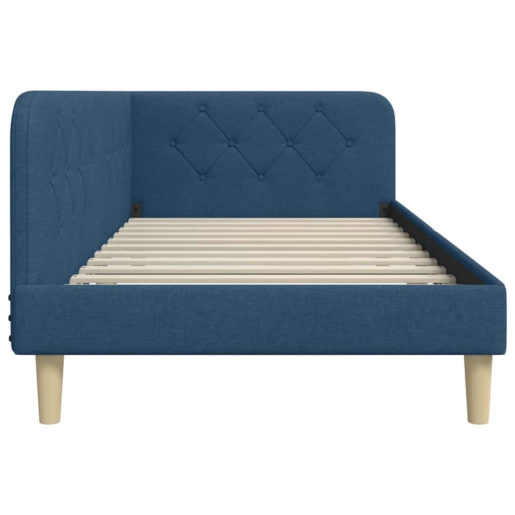 Hoekbedframe Blauw 100 x 200 cm Stof is nu te koop bij PeponiXL, paradijselijk wonen!