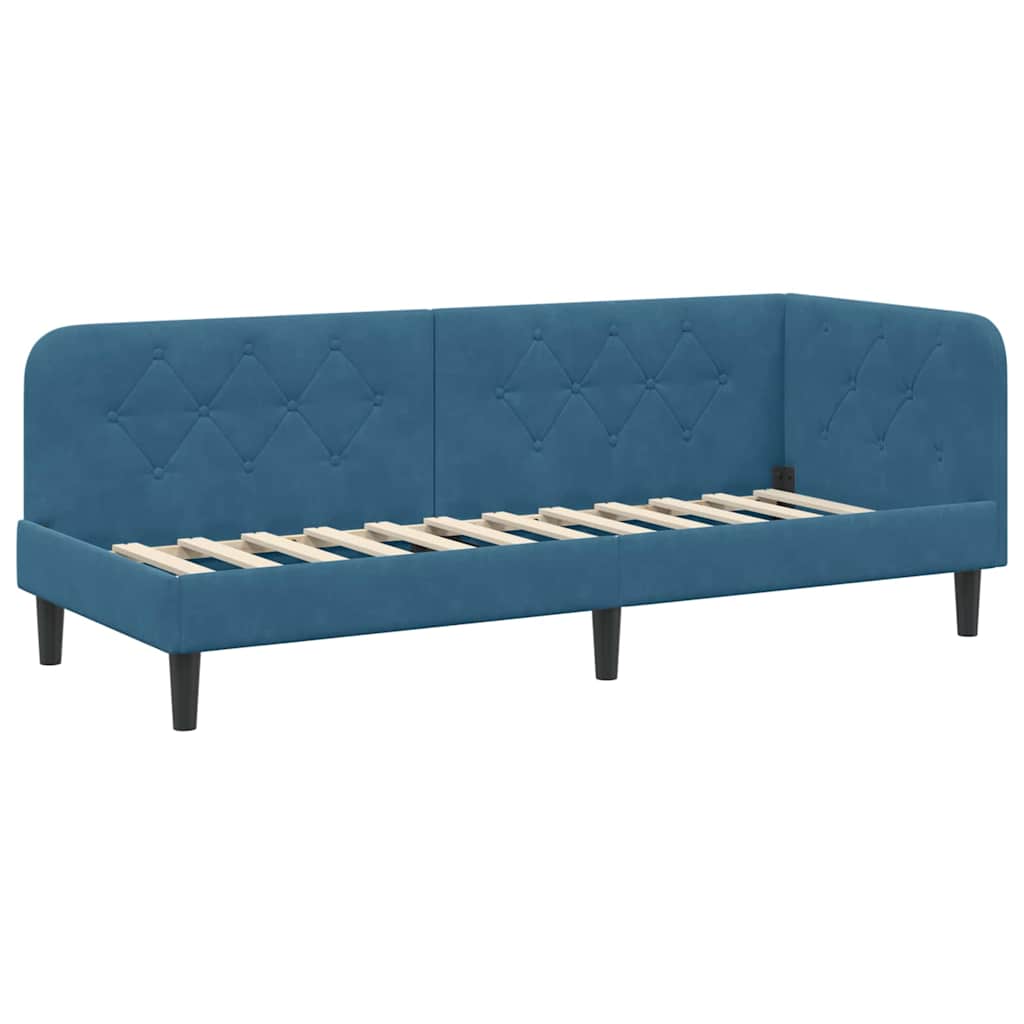 Hoekbedframe Blauw 80 x 200 cm Fluweel is nu te koop bij PeponiXL, paradijselijk wonen!