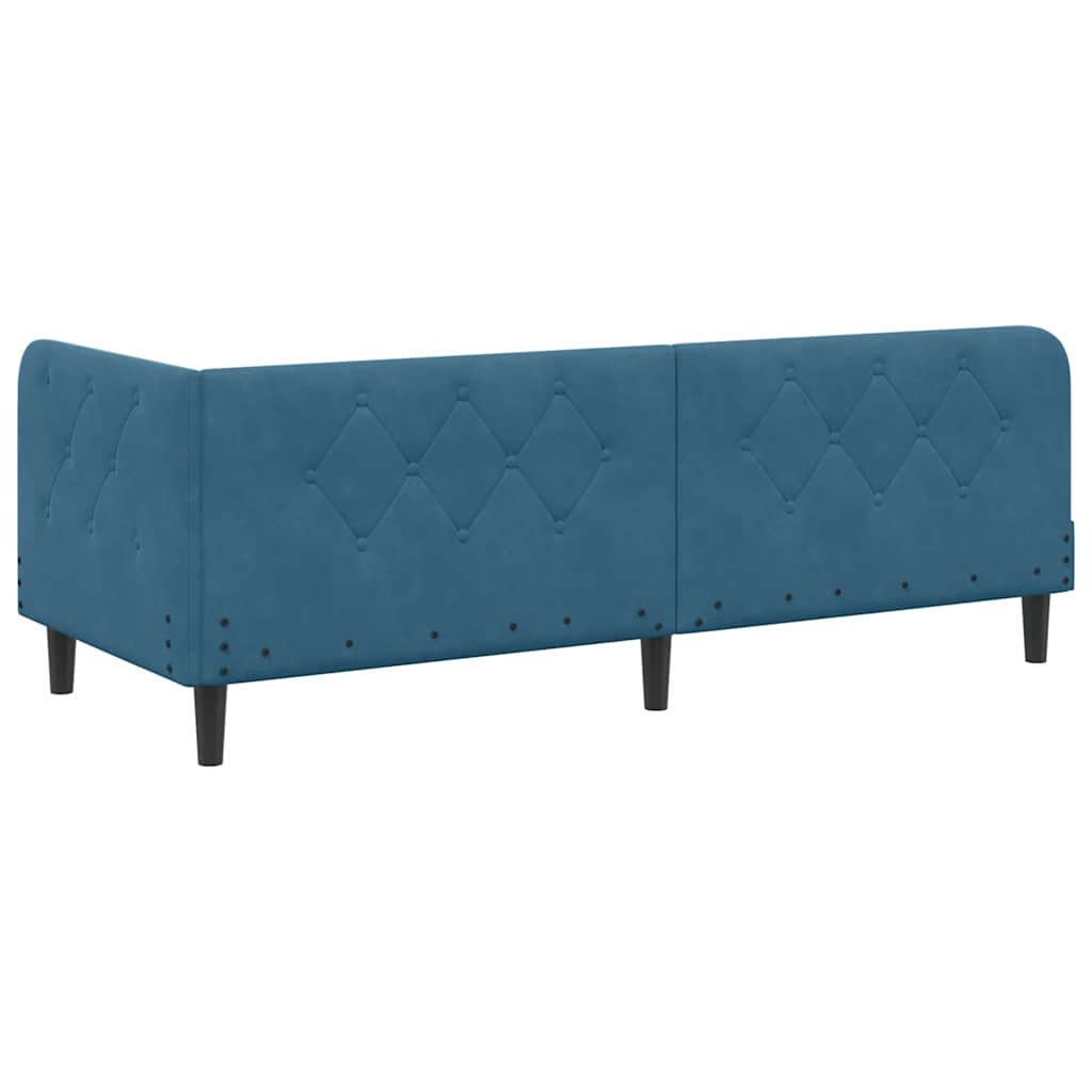 Hoekbedframe Blauw 80 x 200 cm Fluweel is nu te koop bij PeponiXL, paradijselijk wonen!