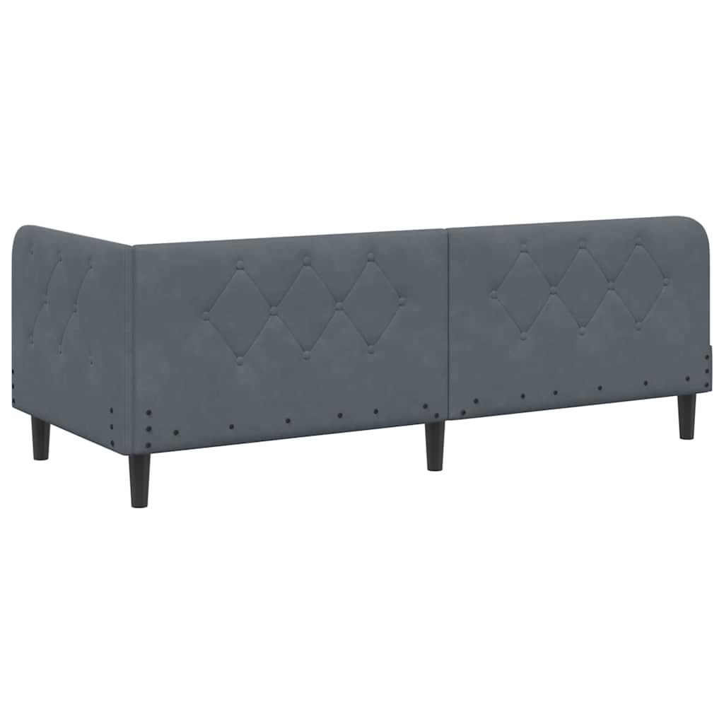 Hoekbedframe Donkergrijs 80 x 200 cm Fluweel is nu te koop bij PeponiXL, paradijselijk wonen!