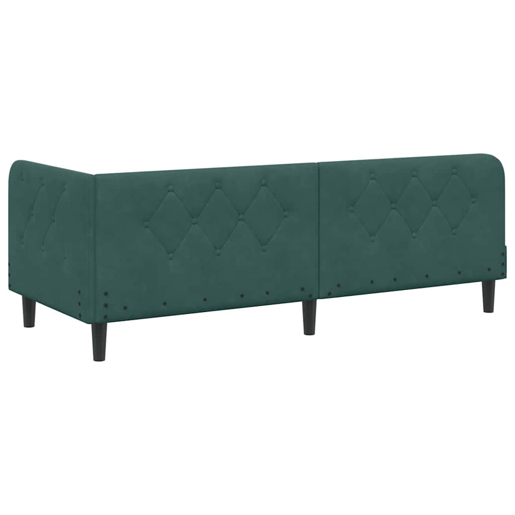 Hoekbedframe Donkergroen 80 x 200 cm Fluweel is nu te koop bij PeponiXL, paradijselijk wonen!