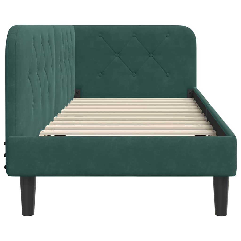 Hoekbedframe Donkergroen 80 x 200 cm Fluweel is nu te koop bij PeponiXL, paradijselijk wonen!