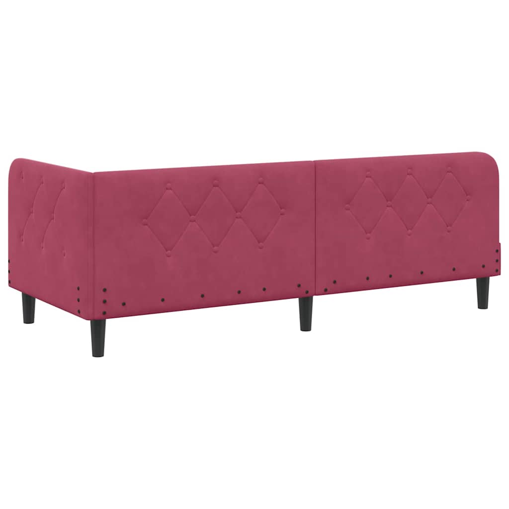 Hoekbedframe Wijnrood 80 x 200 cm Fluweel is nu te koop bij PeponiXL, paradijselijk wonen!