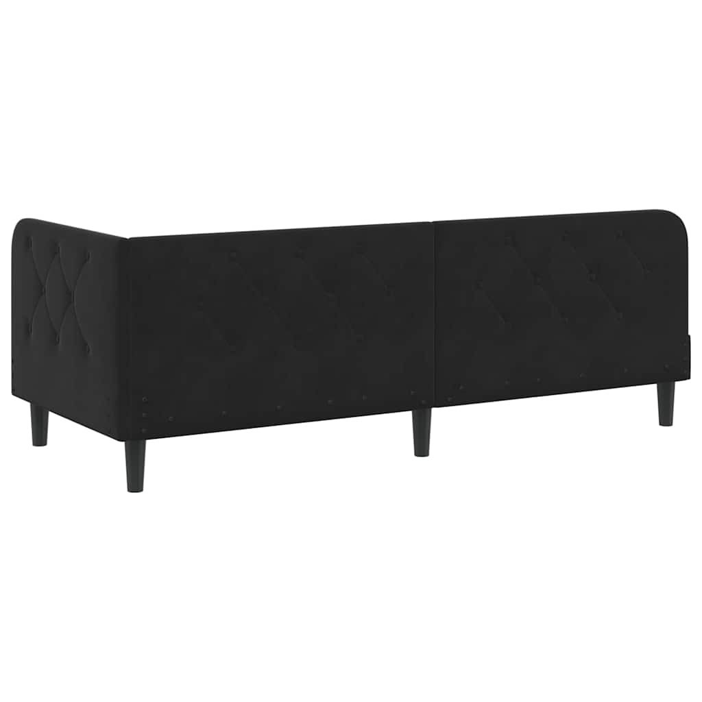 Hoekbedframe Zwart 80 x 200 cm Fluweel is nu te koop bij PeponiXL, paradijselijk wonen!