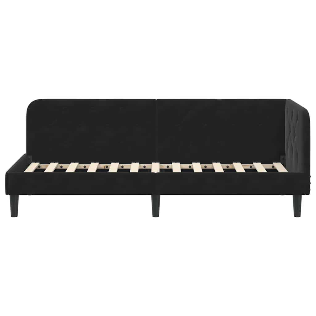 Hoekbedframe Zwart 80 x 200 cm Fluweel is nu te koop bij PeponiXL, paradijselijk wonen!