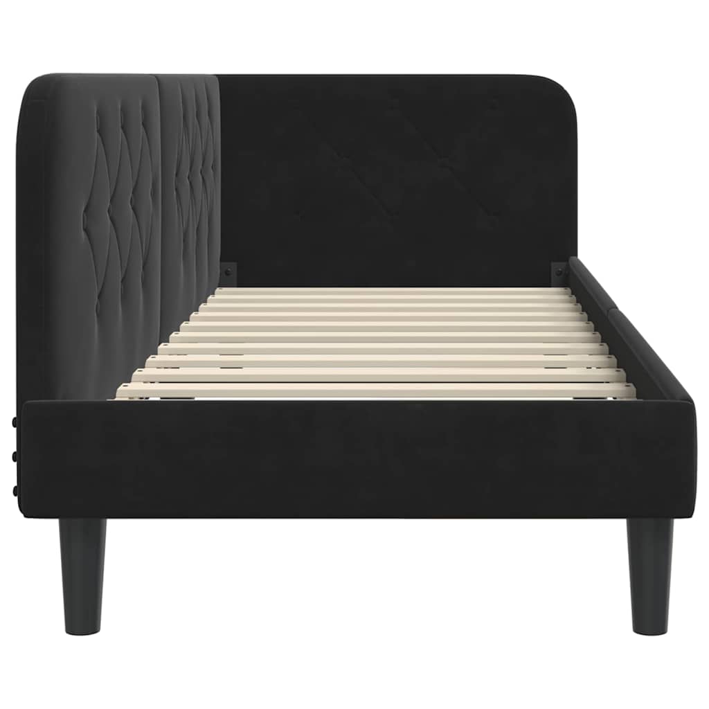Hoekbedframe Zwart 80 x 200 cm Fluweel is nu te koop bij PeponiXL, paradijselijk wonen!