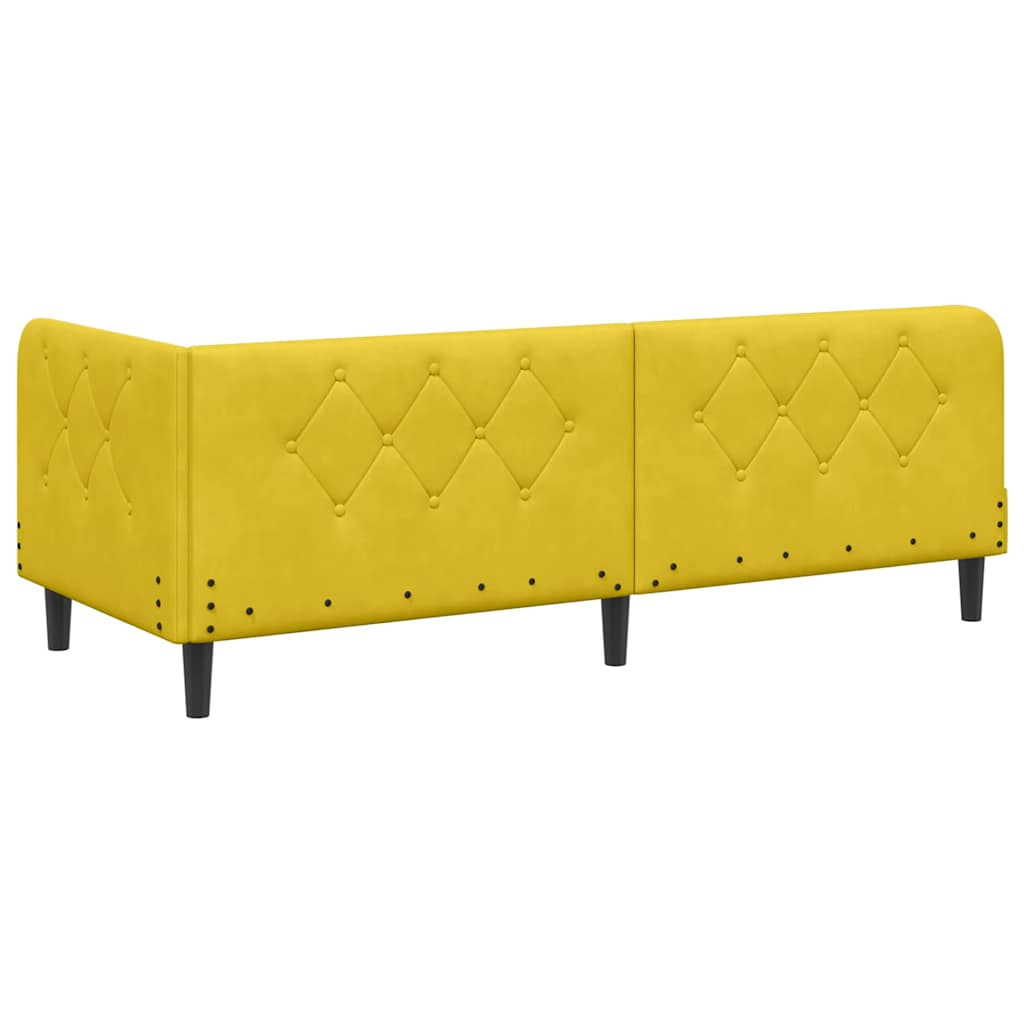 Hoekbedframe Geel 80 x 200 cm Fluweel is nu te koop bij PeponiXL, paradijselijk wonen!