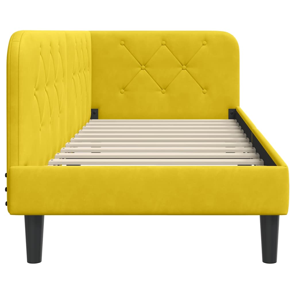 Hoekbedframe Geel 80 x 200 cm Fluweel is nu te koop bij PeponiXL, paradijselijk wonen!