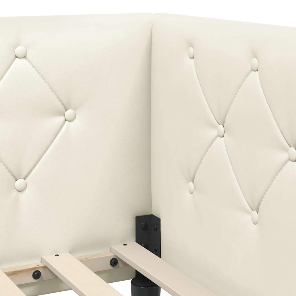 Hoekbedframe Crème 80 x 200 cm Fluweel is nu te koop bij PeponiXL, paradijselijk wonen!