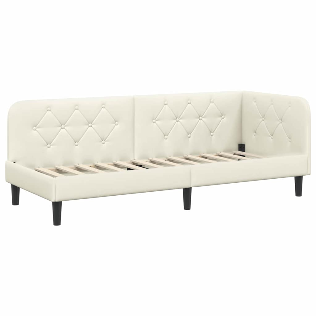 Hoekbedframe Crème 80 x 200 cm Fluweel is nu te koop bij PeponiXL, paradijselijk wonen!